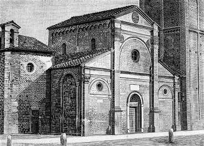 Carpi – Facciata della Sagra (xilografia)