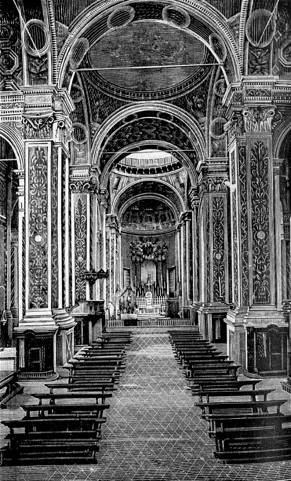 Carpi – Interno di San Nicolò (xilografia)