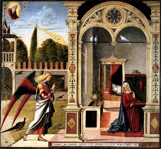 Vittore carpaccio, scuola degli albanesi, annunciazione, ca' d'oro