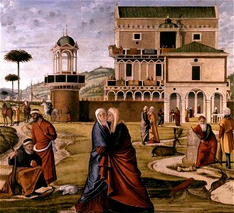 Vittore Carpaccio - The Visitation - WGA04330. Free illustration for personal and commercial use.