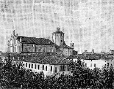 Carpi – Basilica e convento di San Nicolò (xilografia)