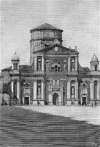 Carpi – Facciata del Duomo (xilografia)