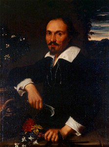 Carracci - Portrait of a gentleman holding flowers and a pruning knife, Late 1500s