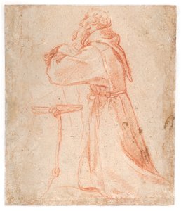 Carracci - Studies for a Figure of Saint Francis Kneeling in Profile (verso), 1583–85