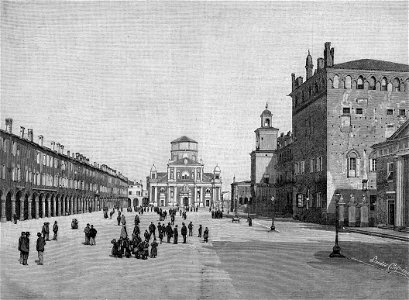 Carpi – Piazza Vittorio Emanuele (xilografia)