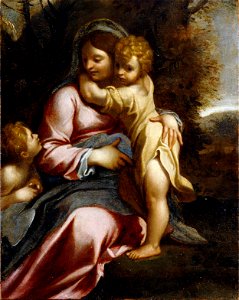 Carracci, Annibale - Madonna and Child with St John - Google Art Project. Free illustration for personal and commercial use.