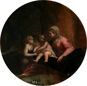 Carracci - The Virgin and Child with the Infant Saint John the Baptist, 1599 - 1600. Free illustration for personal and commercial use.