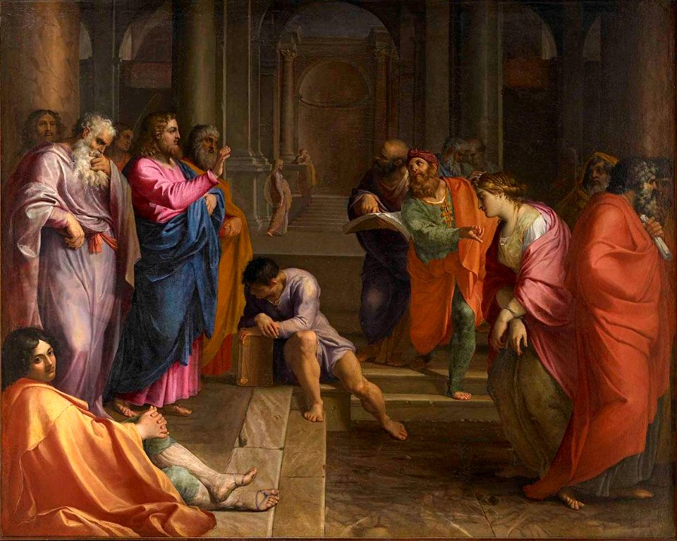 Agostino Carracci Cristo e l'adultera - Brera