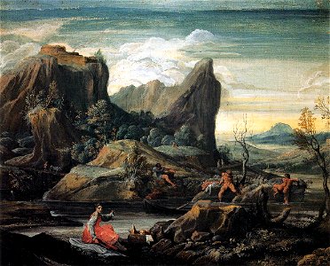 Agostino Carracci - Landscape with Bathers - WGA4401