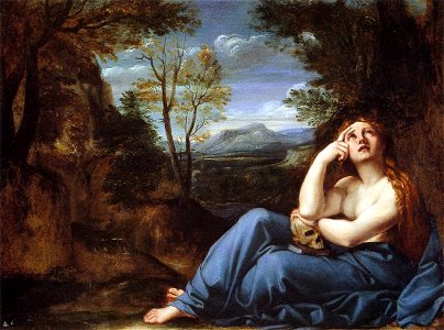 Carracci, Annibale -- The Penitent Magdalen in a Landscape - c. 1598