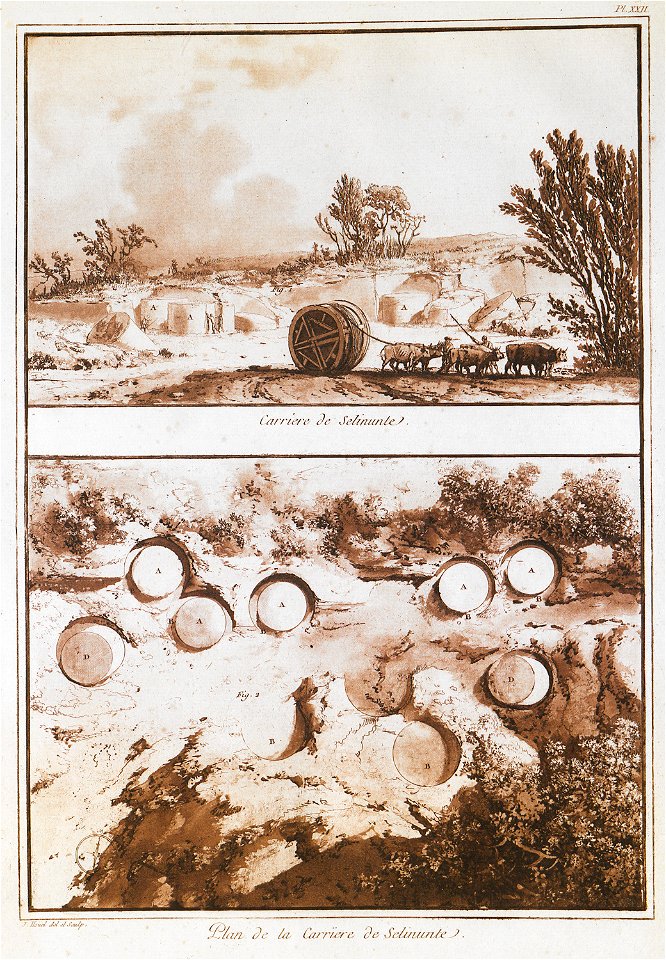 Carriere de Selinunte Plan de la carriere de Selinunta - Houel Jean - 1782