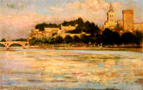 Carroll Beckwith - The Palace of the Popes and Pont d'Avignon - 1974.69.10 - Smithsonian American Art Museum