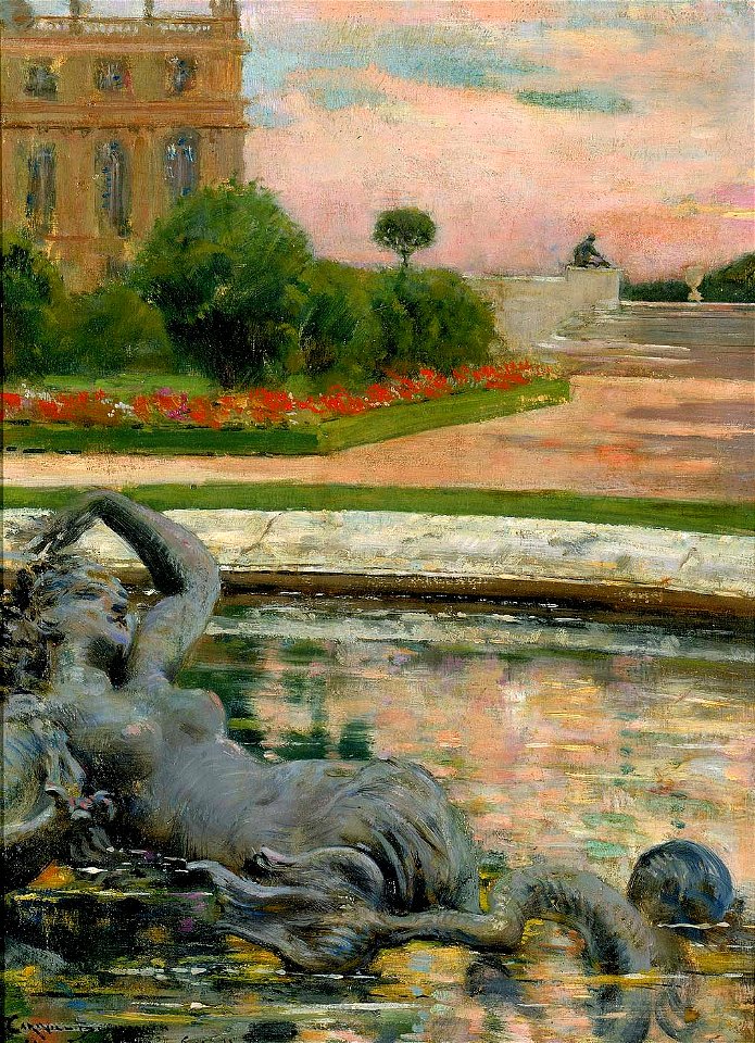 Carroll Beckwith - Parterre du Nord, Fontaine des Sirenes - 1974.69.19 - Smithsonian American Art Museum