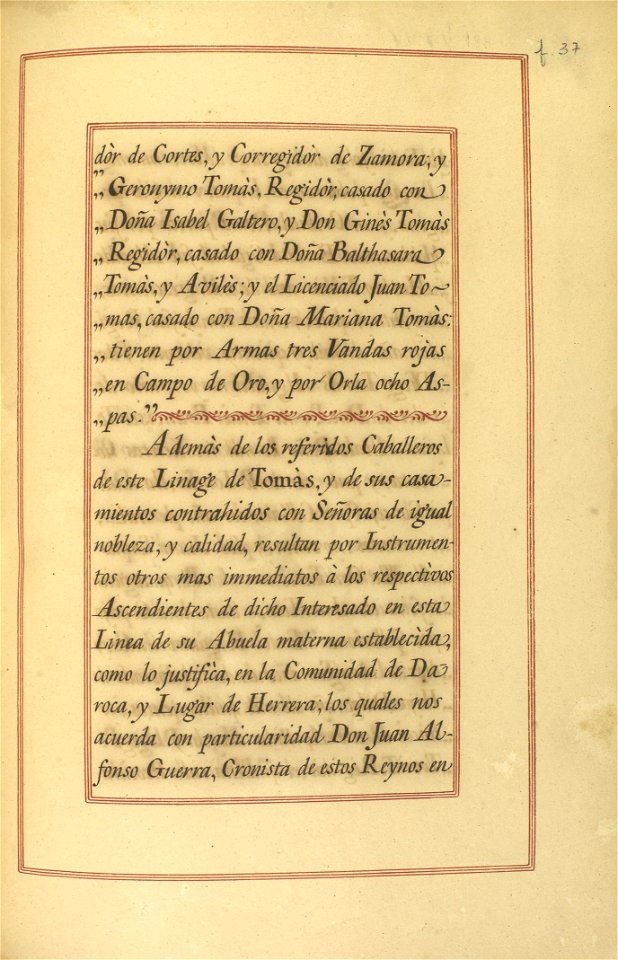 Carta de Brasão de Antônio Baylo, Oseñalde, Perez y Tomás, Cavaleiro da Casa Real Espanhola 27