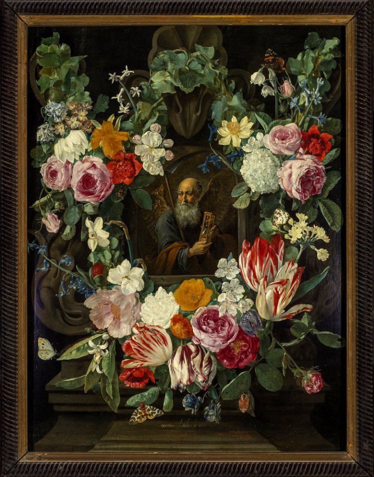 Carstian Luyckx - Allegory of Time in the wreath of flowers - M.Ob.571 - National Museum in Warsaw