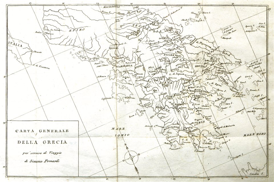 Carta Generale della Grecia per servire al viaggio di Simone Pomardi - Pomardi Simone - 1820