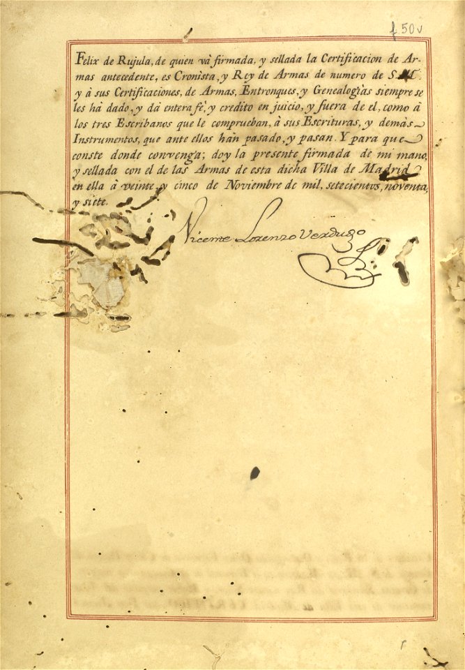 Carta de Brasão de Antônio Baylo, Oseñalde, Perez y Tomás, Cavaleiro da Casa Real Espanhola 01