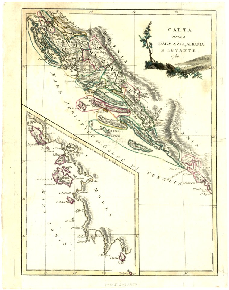 Carta della Dalmazia, Albania e Levante
