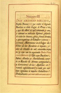 Carta de Brasão de Antônio Baylo, Oseñalde, Perez y Tomás, Cavaleiro da Casa Real Espanhola 49