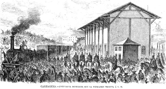 Cartagena — Entusiasta despedida que la población tributa á S. M