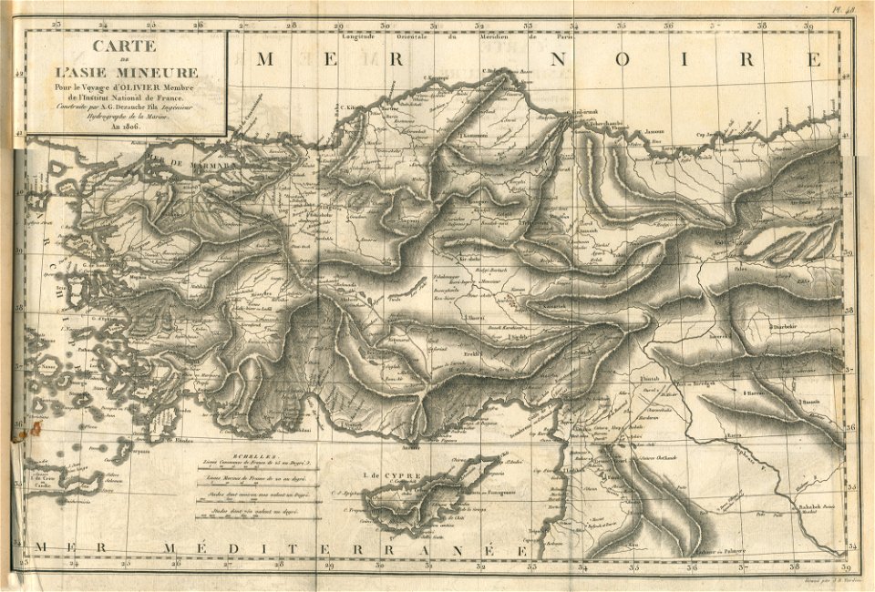 Carte de l'Asie Mineure - Olivier Guillaume Antoine - 1801