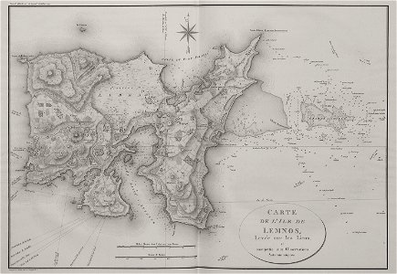 Carte de l'ile de Lemnos - Choiseul-gouffier Gabriel Florent Auguste De - 1809