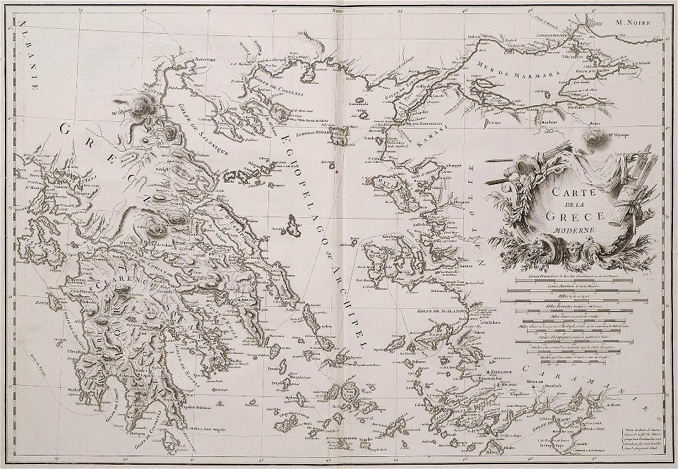 Carte de la Grèce moderne - Choiseul-gouffier Gabriel Florent Auguste De - 1782