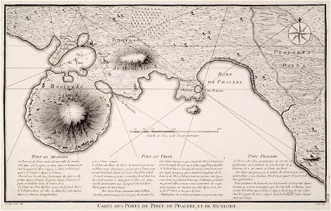 Carte des ports de Pirée, de Phalere, et de Munichie - Le Roy Julien David - 1770