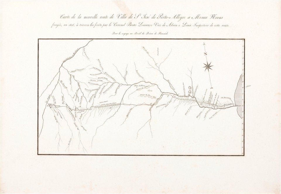 Carte de la nouvelle route de Villa de St. José de Porto Allègre a Minas Novas, da Coleção Brasiliana Iconográfica