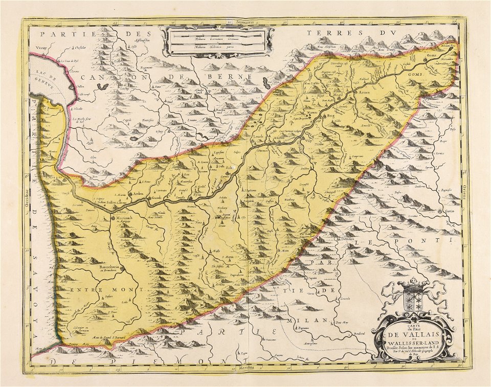 Carte du Païs de Vallais ou Wallisser-land dressé selon les memoires... - CBT 5882967