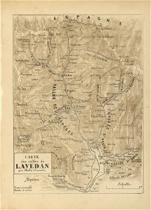 Carte des Vallées du Lavedan - Fonds Ancely - B315556101 A ABADIE 2 091