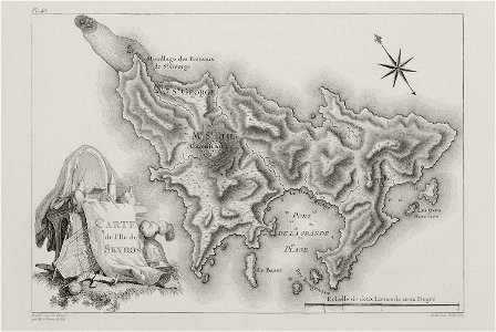 Carte de l'ile de Skyros - Choiseul-gouffier Gabriel Florent Auguste De - 1782