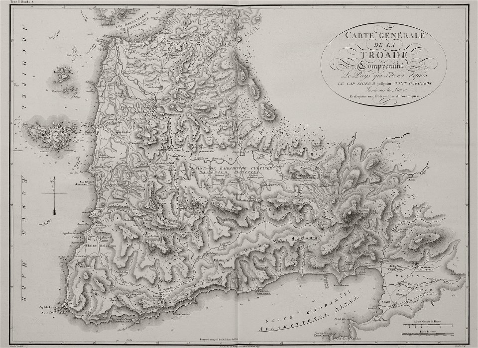 Carte Générale de la Troade comprenant le pays qui s'étend depuis le cap Sigeum jusqu'au mont Gargaros - Choiseul-gouffier Gabriel Florent Auguste De - 1809