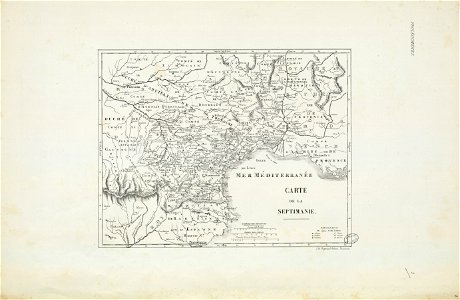 Carte du Royaume et du duché de Septimanie (n° 2) - Fonds Ancely - B315556101 A DUMEGE 009