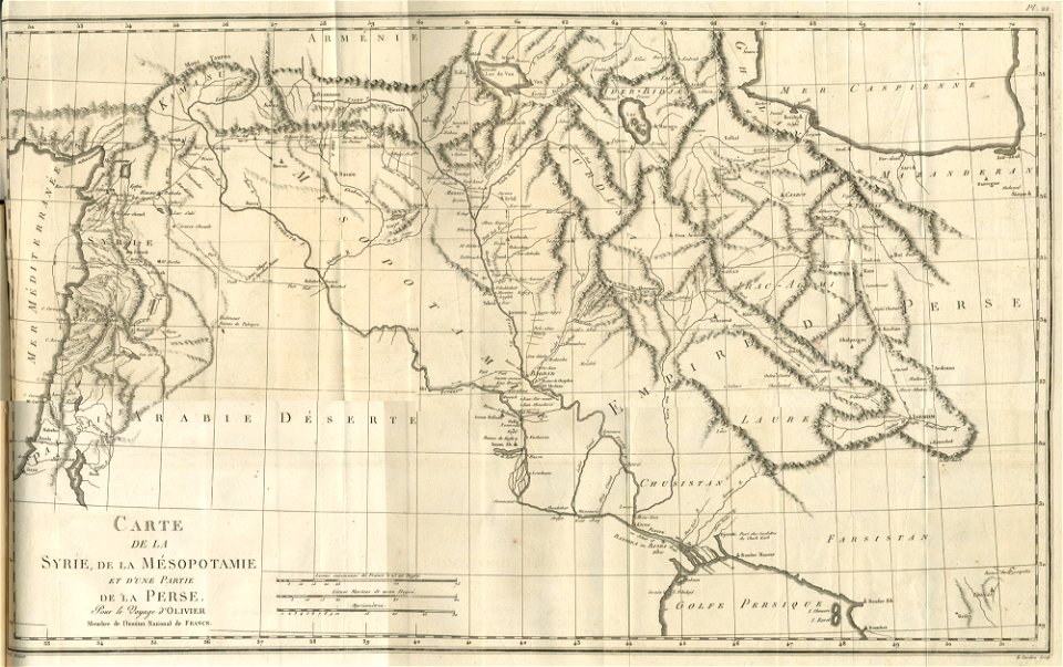 Carte de la Syrie, de la Mésopotamie et d'une partie de la Perse - Olivier Guillaume Antoine - 1801