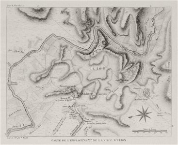 Carte de l'emplacement de la ville d'Ilion - Choiseul-gouffier Gabriel Florent Auguste De - 1809