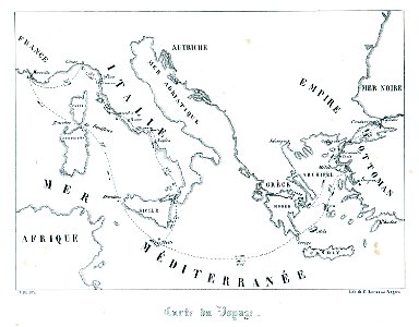 Carte du Voyage - Godard - Faultrier Victor - 1857