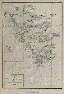 Carte de l”île de Rhodes dressée pour l'Atlas des monuments - Rottiers Bernard Eugène Antoine - 1828