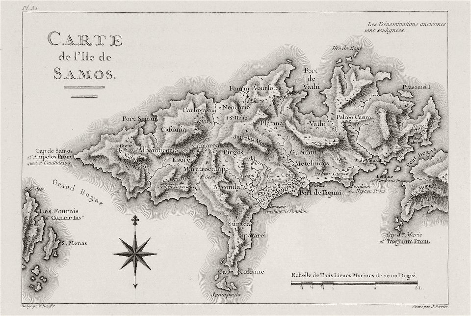 Carte de l'ile de Samos - Choiseul-gouffier Gabriel Florent Auguste De - 1782