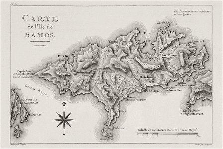Carte de l'ile de Samos - Choiseul-gouffier Gabriel Florent Auguste De - 1782