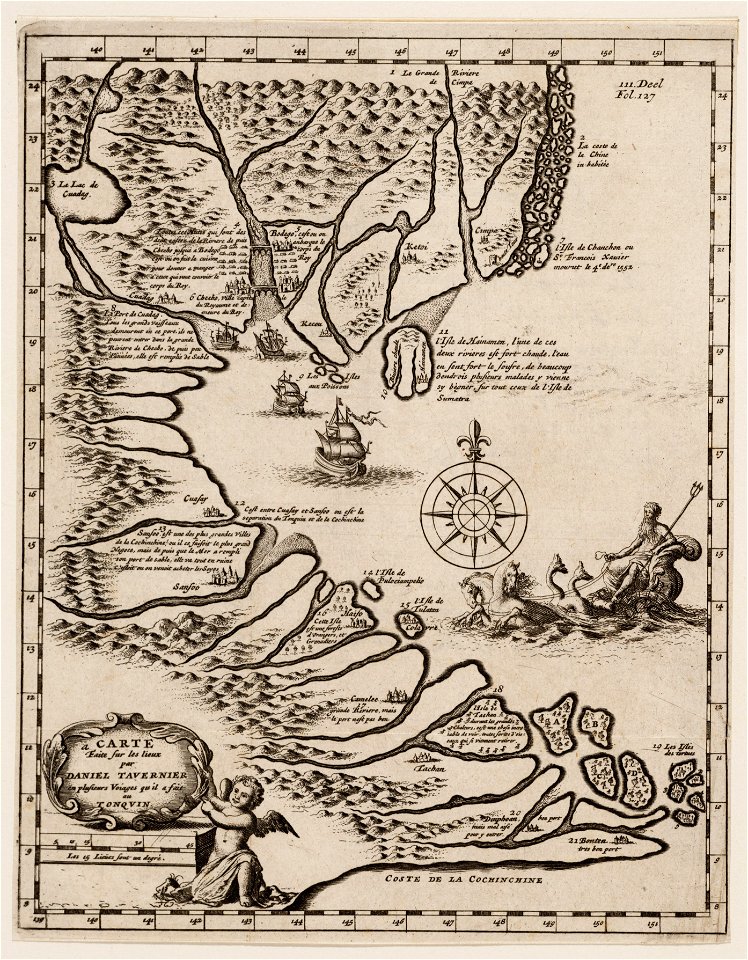 Carte faite sur les lieux par Daniel Tavernier en plusieurs voiages qu´il a fait au Tonquin, objectnr A 19397