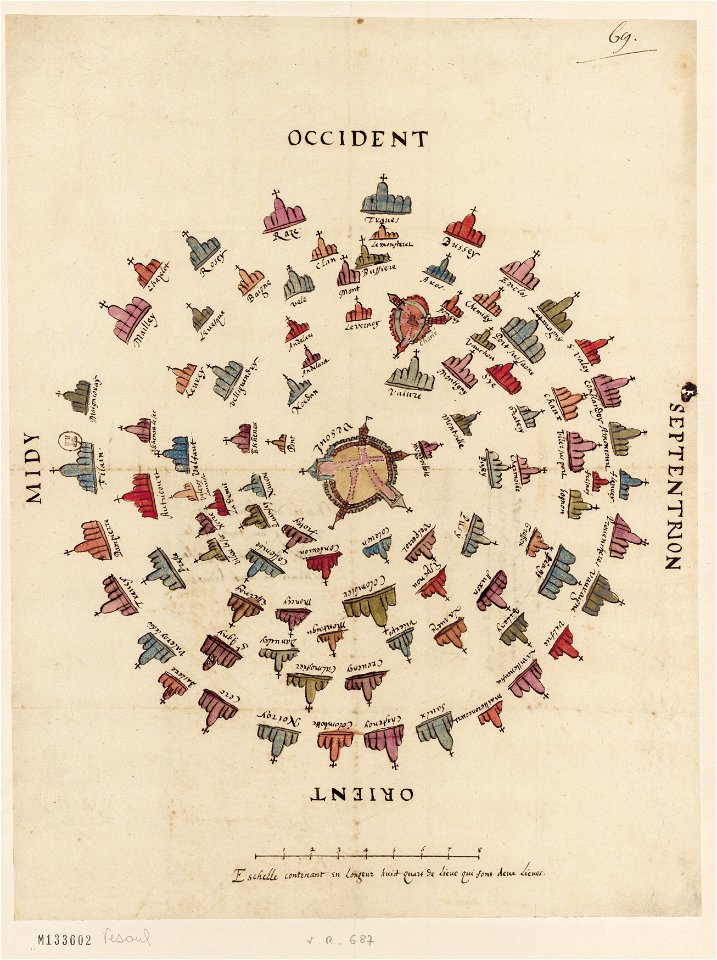 Carte schématique des bourgs et villages voisins de Vesoul