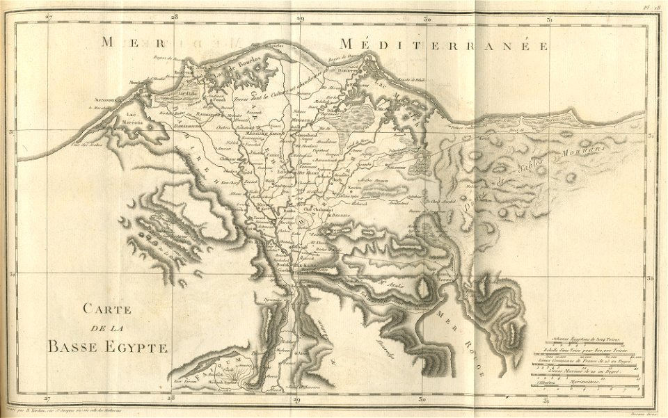 Carte de la Basse Egypte - Olivier Guillaume Antoine - 1801