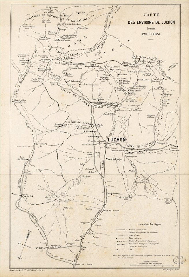 Carte des environs de Luchon dressée par P. Gorse - Fonds Ancely - B315556101 A GORSE 10 004