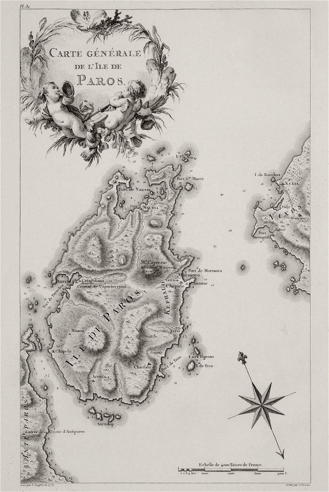 Carte Générale de l'ile de Paros - Choiseul-gouffier Gabriel Florent Auguste De - 1782