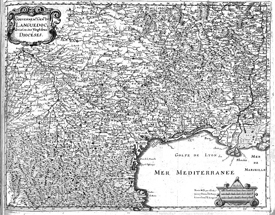 Carte Languedoc 1657 Zeiller 15223