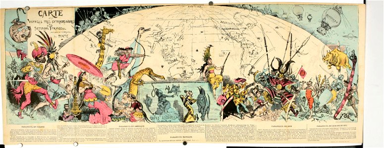 Carte des voyages extraordinaires de Saturnin Farandoul