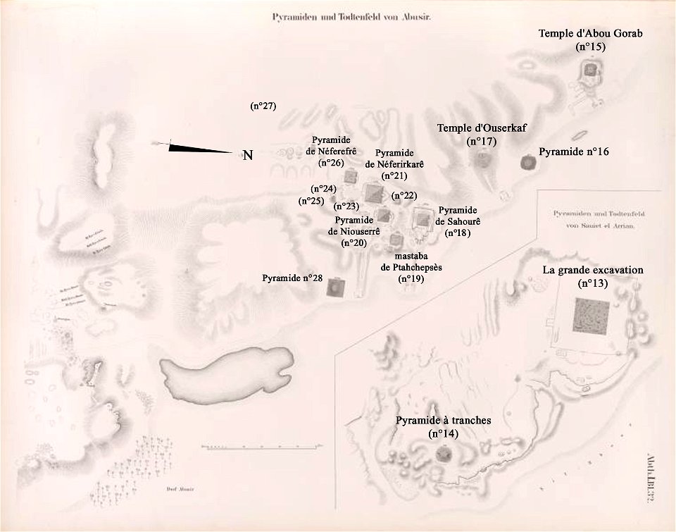 Carte-lepsius-Abousir-Zaouiet-el-Aryan