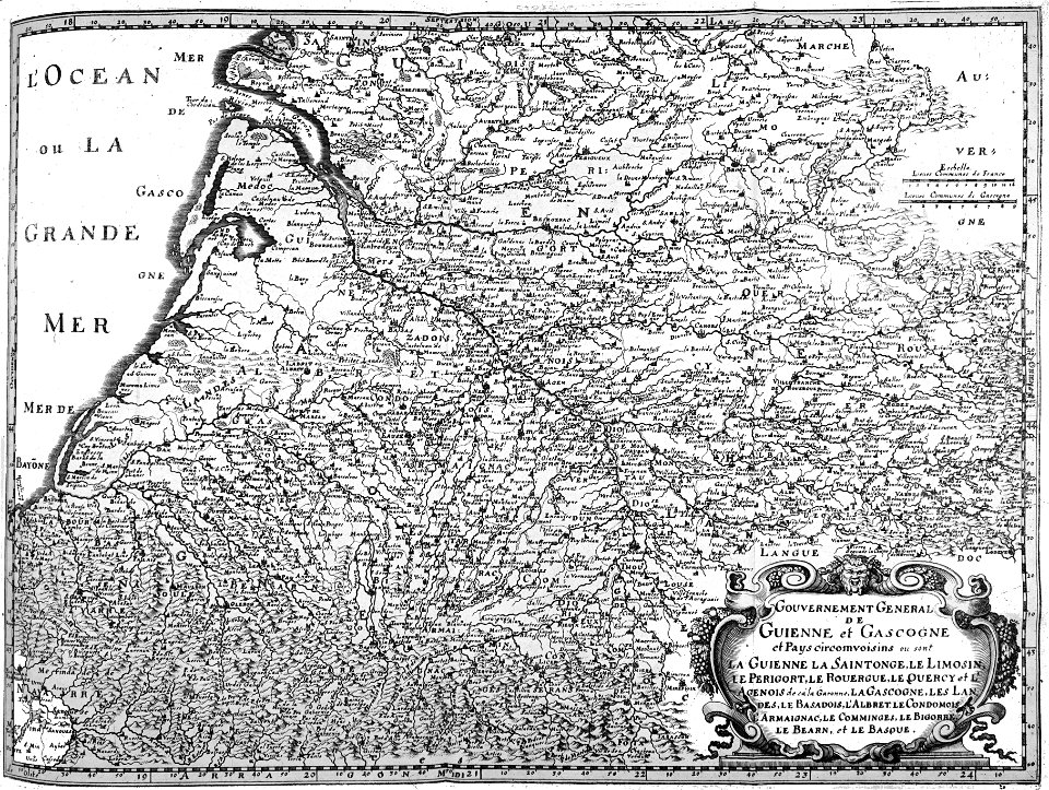 Carte Guienne & Gascogne 15211