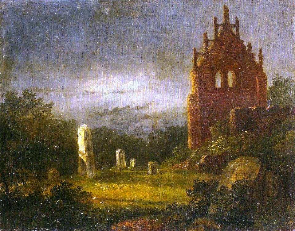 Carl Gustav Carus - Klosterruine im Mondlicht (1818)